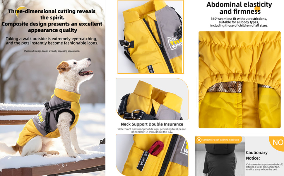 Зимовий одяг для собак, тепла куртка для тварин, водонепроникний та вітронепроникний жилет з бавовни з світловідбиваючими елементами, блискавкою (колір кава, розмір L)