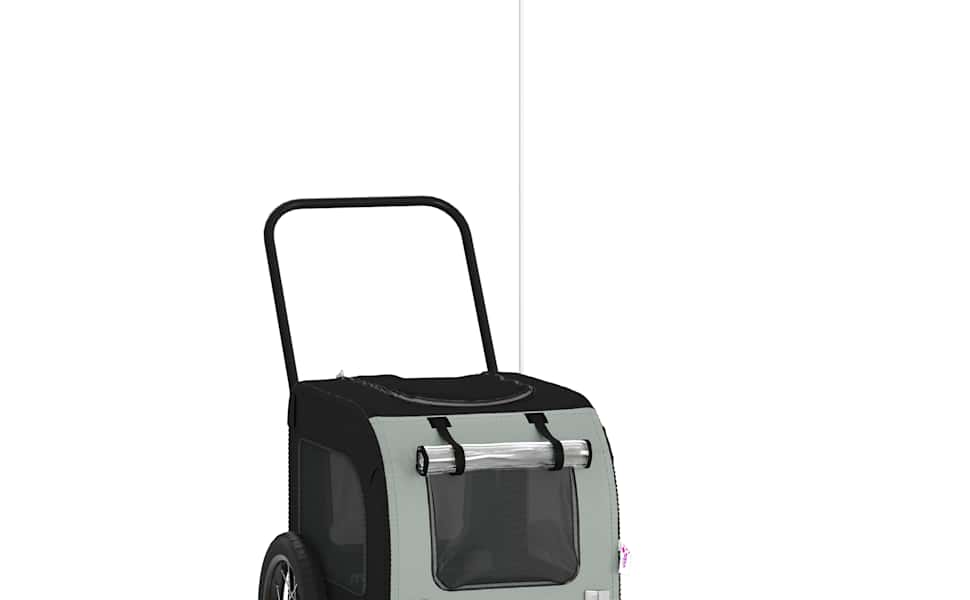 Фургон для собак VidaXL - переносний, з прапором та відбивачами, до 45 кг, 125 x 53 x 54 см