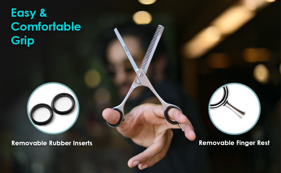 Професійна ножиця для догляду за волоссям, ножиці для стрижки, леза гострого бритви, загальна довжина 16,5 см, з шкіряним чохлом