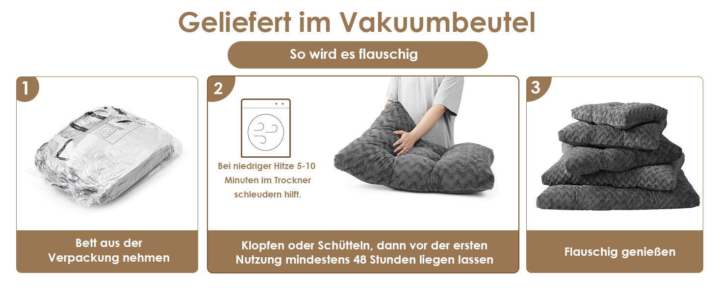 Килимок для собак великих порід EHEYCIGA, 104x68 см, XL, штучне хутро та льон, темно-сірий