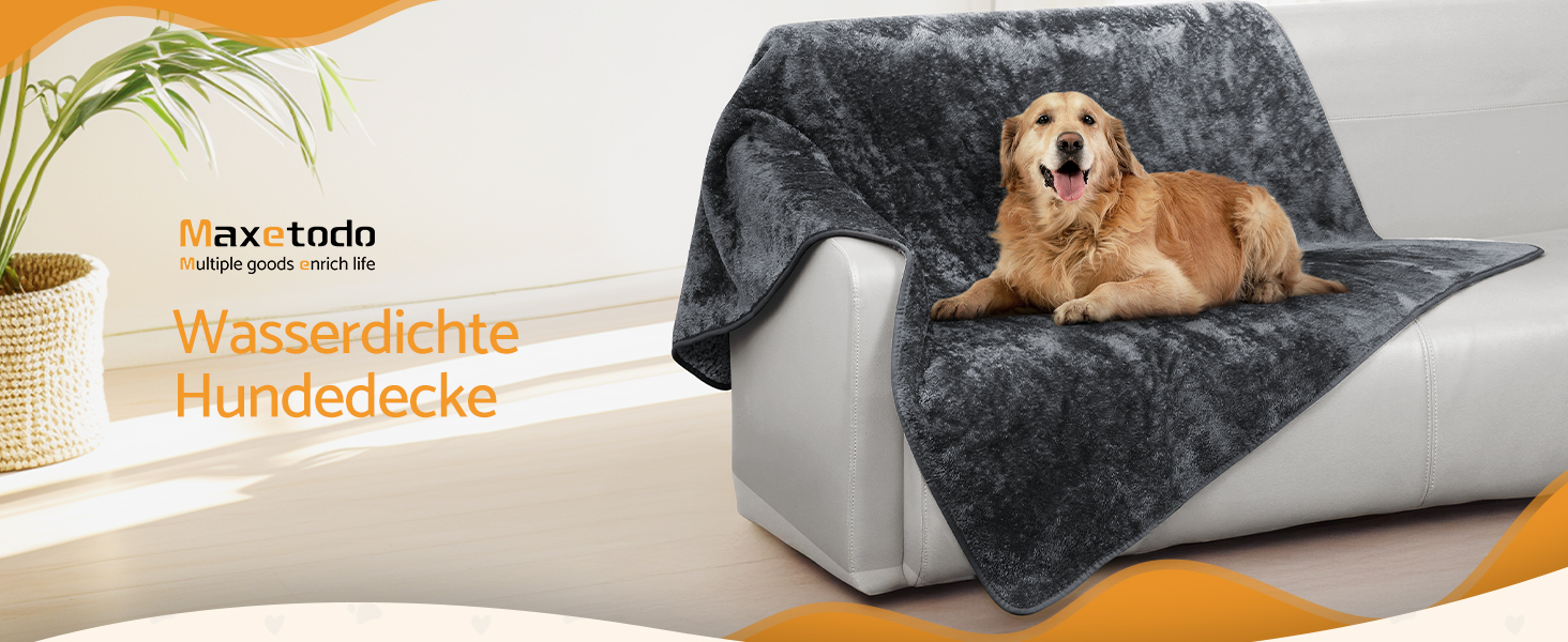 Водонепроникний килимок для собак 100x120 см (40x47 дюймів) - м'який, пухнастий, машинного прання, для собак середніх порід до 16 кг, чорно-білий, для дому та вулиці