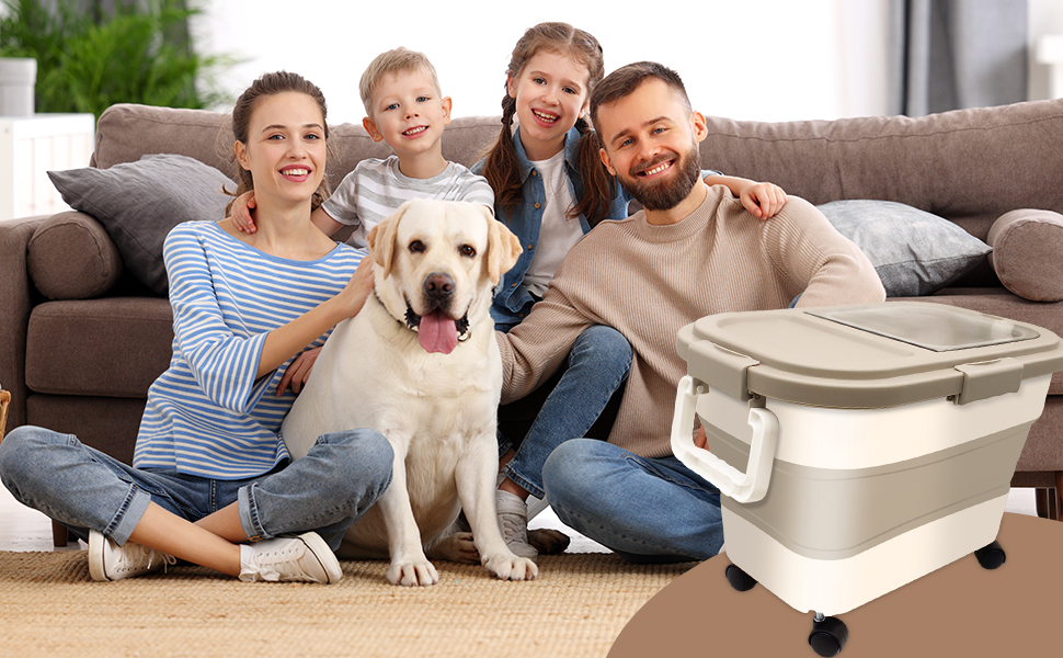 Контейнер для корму для собак та котів, 10 кг, повітряний, BPA-Free, з колесами