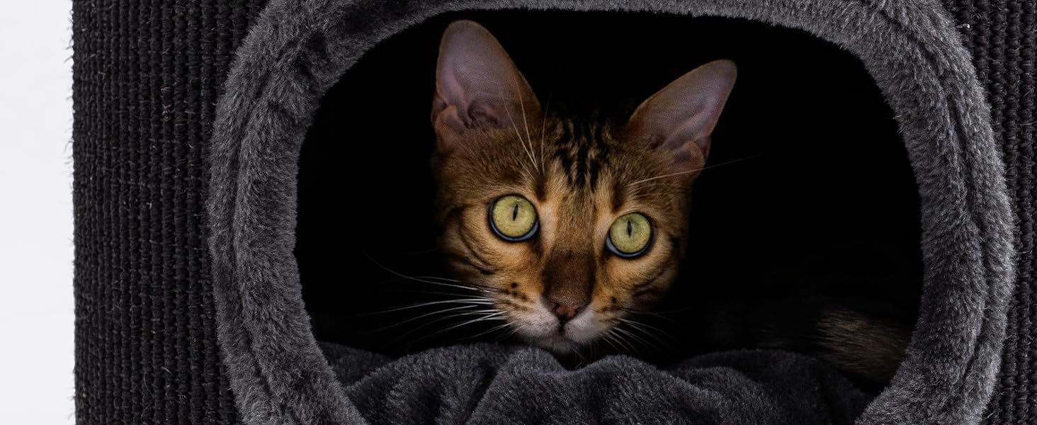 Petrebels Дряпка для котів - дряпка-домик, 110 см, чорна