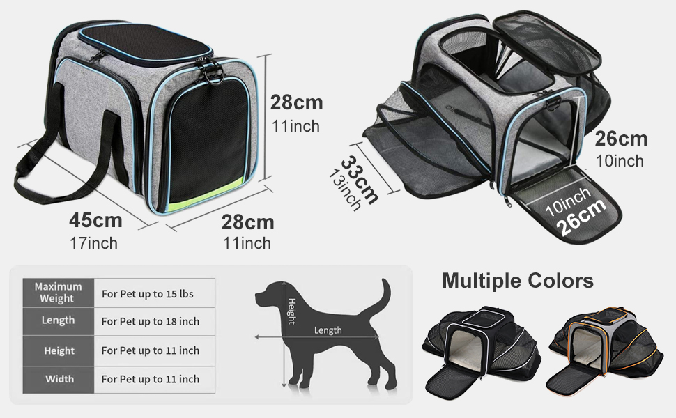 Транспортна сумка для котів та собак PETCUTE, складана переноска для тварин з підкладкою, шлейкою, дихаюча сумка для автопоїздок, чорно-помаранчевий колір