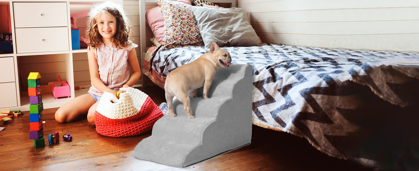 Сходинка для собак Galatée: зручна та стабільна, 5 сходинок, знімний, пральний чохол, протиковзка, для диванів, ліжок та авто