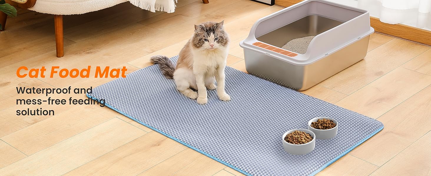 Килимок для котячого туалету Petinstinct, 116x66 см, блакитний, водонепроникний