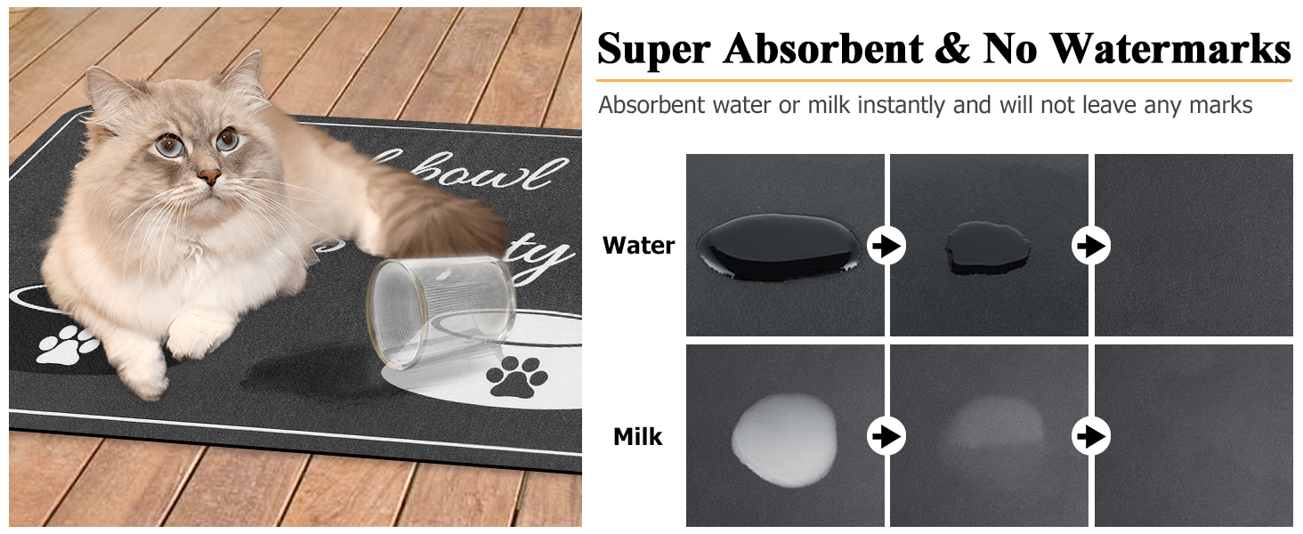 Нековзна килимок-підкладка під миску для собак та котів, сірий, 30 x 50 см