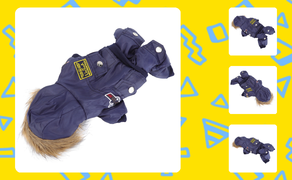 GLOGLOW Зимова куртка для собак, тепла куртка з капюшоном для маленьких собак (M), блакитна