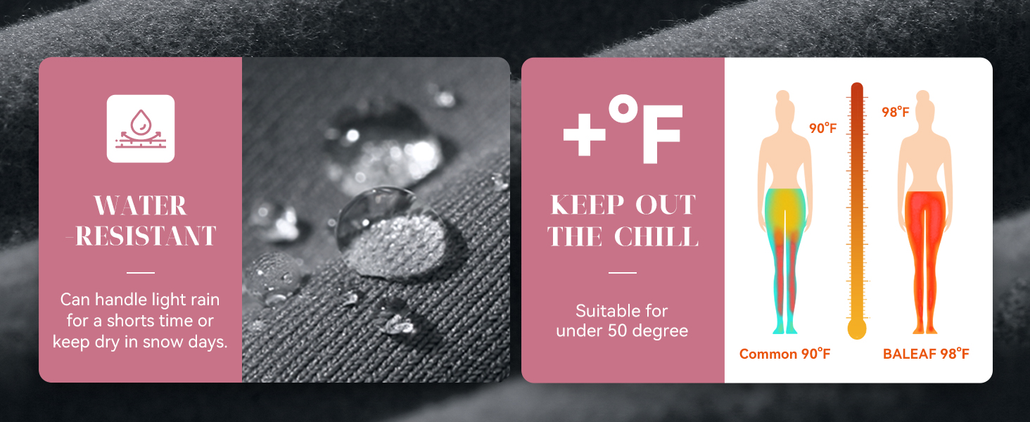 Чорні зимові штани для верхової їзди Baleaf з флісу (повний пояс), з кишенями на блискавці, легінси, розмір L