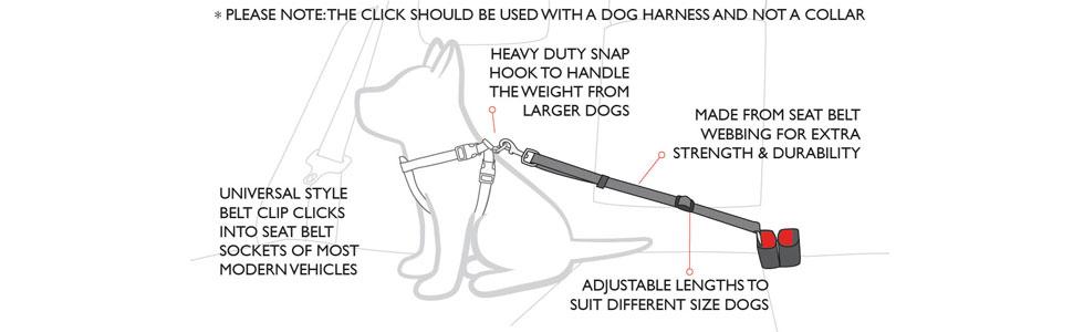 ЕйдзіДог Автоматичний поводок для собак з кріпленням на ремінь безпеки, регульований