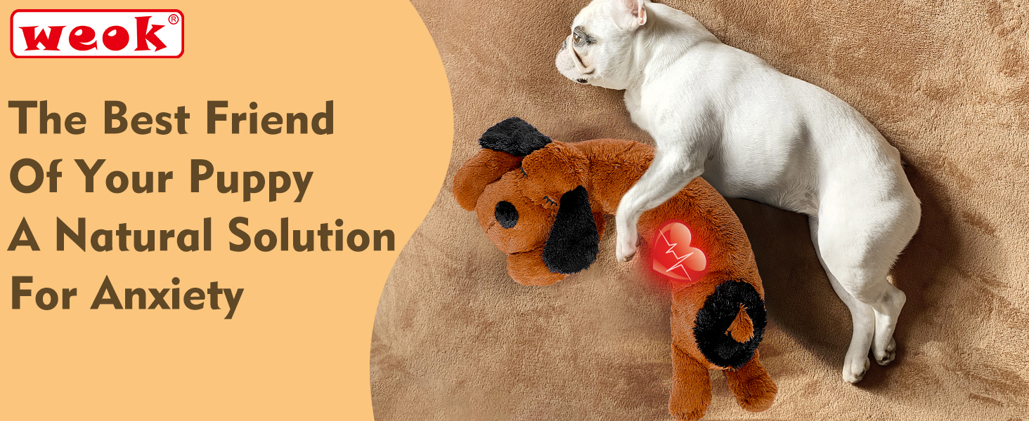 Іграшка-серце для собак WEOK - зручне м'яке ліжко, для зняття тривоги, заспокоююча допомога, допомога у сні, для середніх собак (Темно-коричневий)