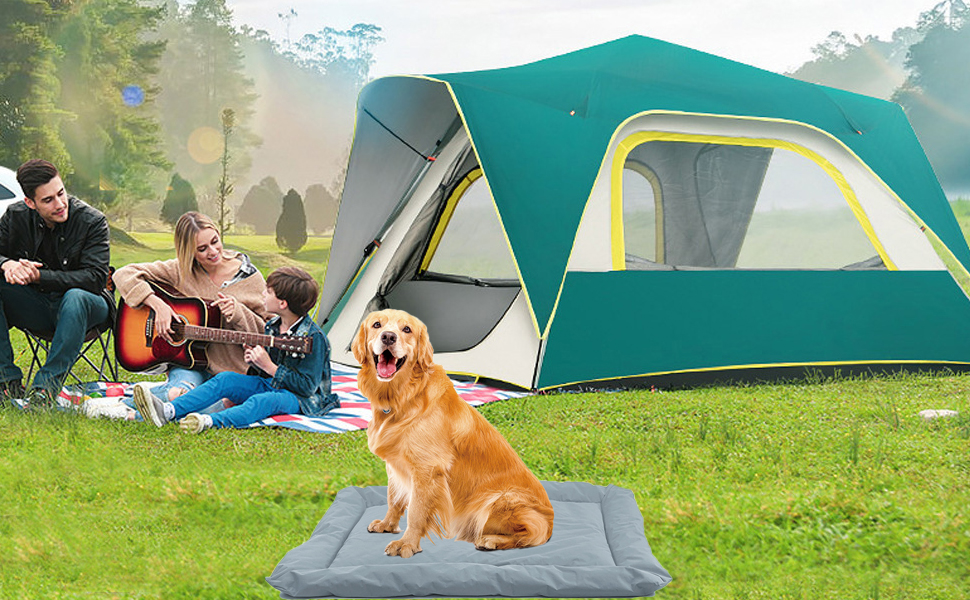 Водонепроникна підстилка для собак, ортопедичний килимок для собак, для дому та на вулицю, великі та середні породи (блакитний)