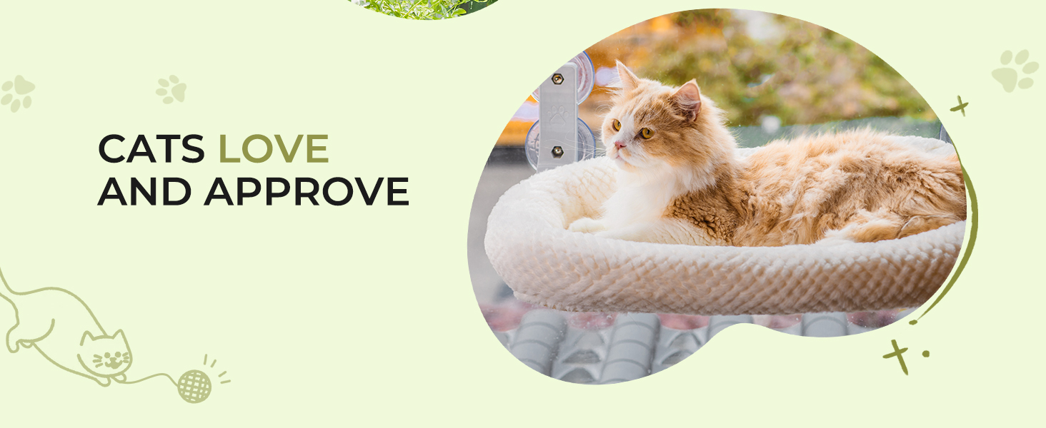 Котів гамак для вікна EDAGNY: м'який, розкладний, сірий, до 18 кг