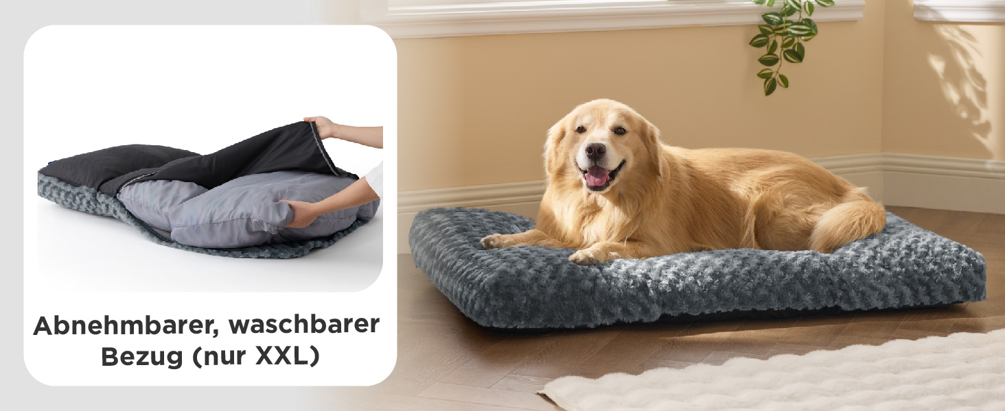 Крісло-лежанка для собак середніх порід BEDSURE - 71x50x7 см, миюче, з антиковзною основою, сіре