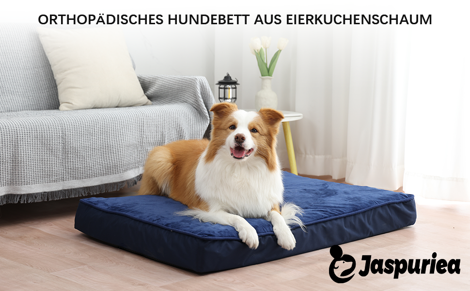 Ортопедичне ліжко для собак великих порід, водонепроникний знімний чохол, неслизьке, миється, блакитне, 105x70x10 см