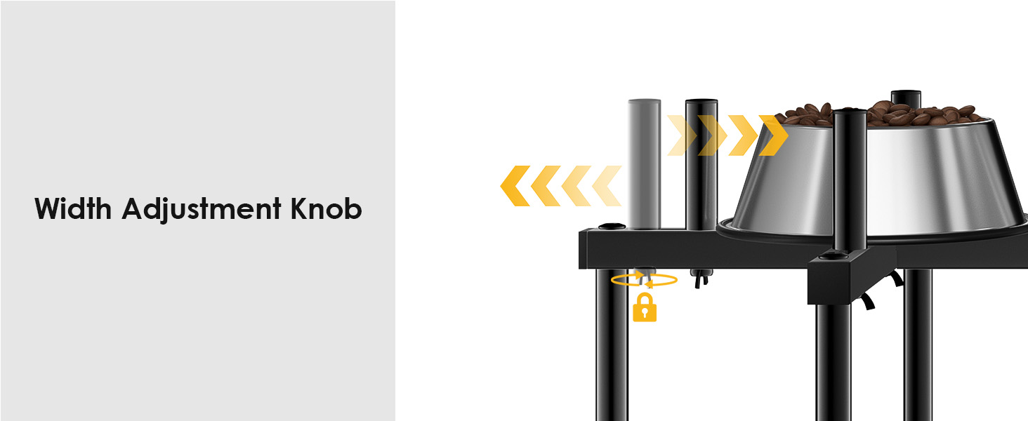 Підставка для води для собак Jane Eyre – регульована, піднята, для великих та середніх собак, антиковзаюча, без миски. Матеріал: L-STEEL