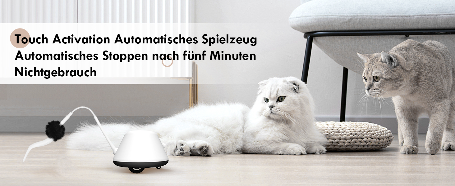 Інтерактивна іграшка для котів TGFIX 3 в 1 – електрична, з колесами та лазером, інтелектуальна іграшка, уникає перешкод, чорна