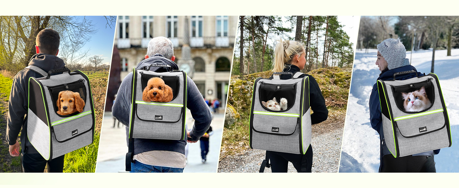 Рюкзак для кота Pecute з сітчастим вікном, чорний, до 6 кг