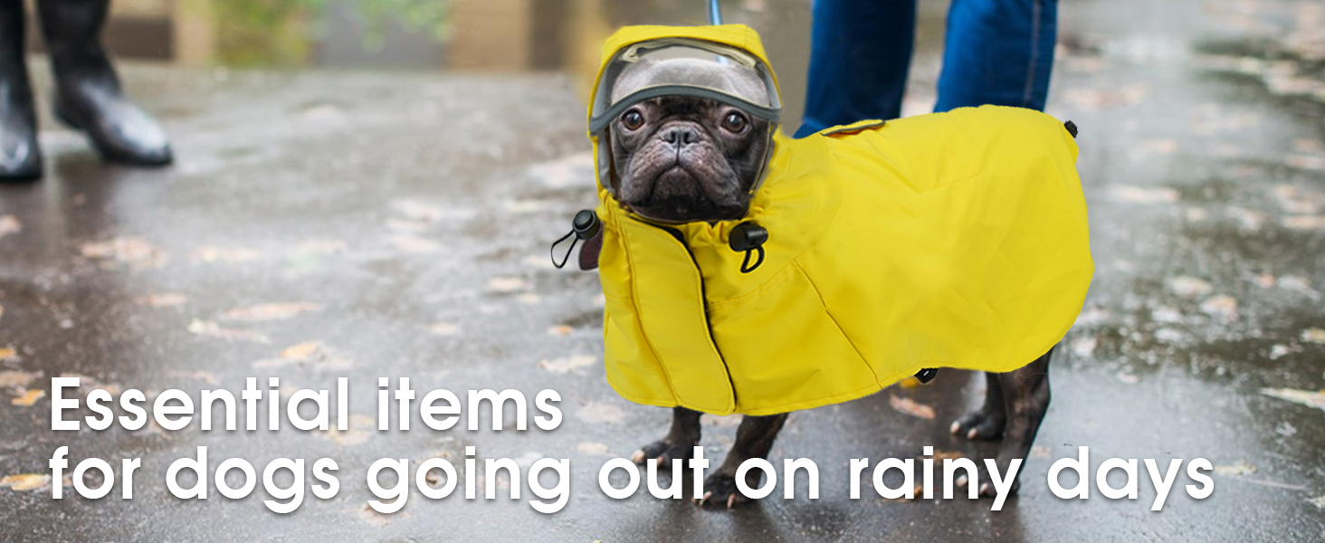 Жовтий дощовик для собак M, водонепроникний дощовик з капюшоном, світловідбиваючі елементи, регульований, з петельками для ніг та отвором для повідка, для собак маленьких, середніх та великих порід