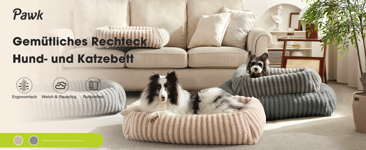 Лежанка для собак середнього розміру, миюча, знімний чохол, тепла, м'яка, заспокійлива, з антиковзаючою основою, 64 x 54 x 18 см, сіра