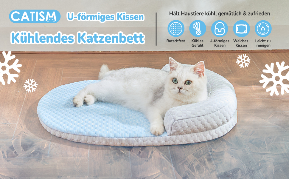 Підвісне ліжко для котів CATISM, 360° обертання, блакитне, до 20 кг