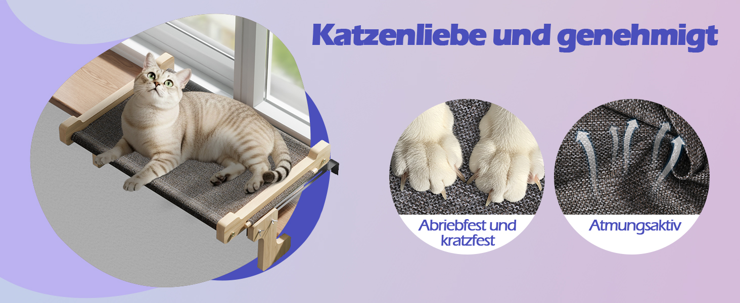 Крісло-гамак для кота Eukue на вікно з міцного дерева та металу (до 30 кг)