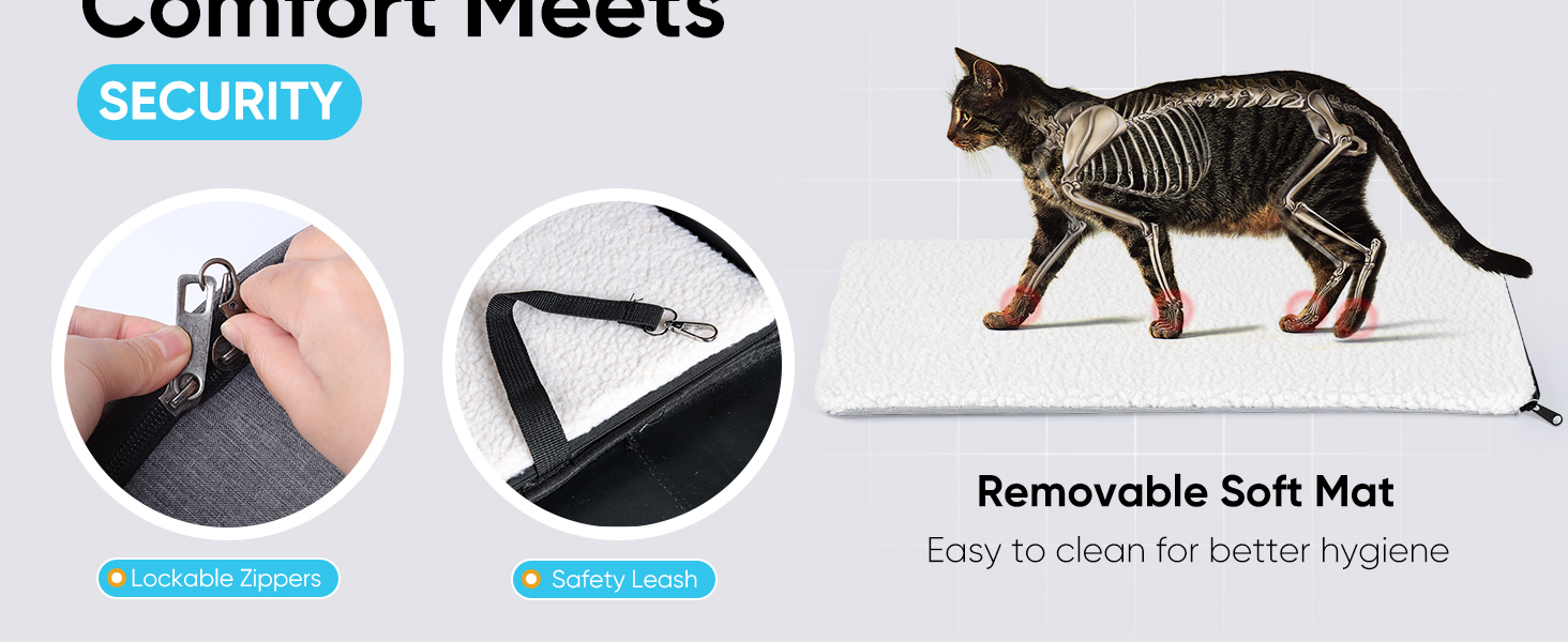 Рюкзак-переноска для котів з сітчастим вікном - складаний переносник для котів та маленьких собак (4-8 кг) з надійною застібкою-блискавкою, страхувальний поводок, ідеальний для подорожей та прогулянок