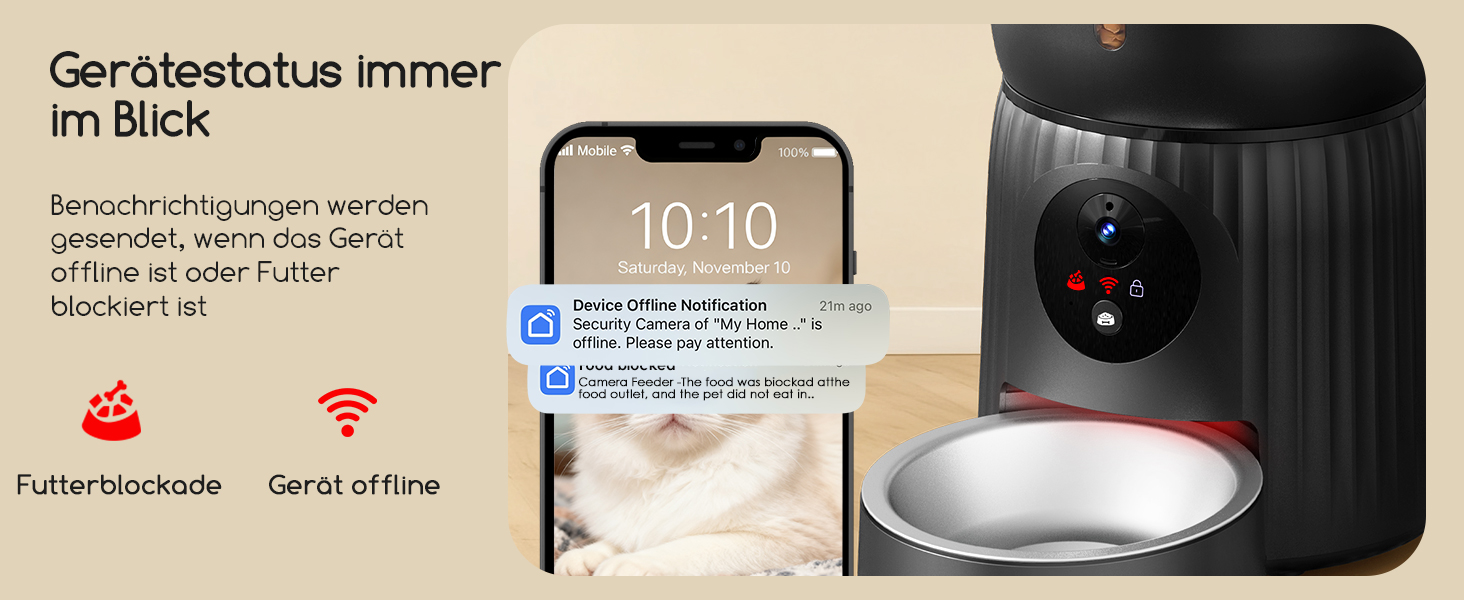 Автомат годівлі для котів Faroro з Wi-Fi, 1080P HD відео, нічне бачення, 4L, для котів/собак, двосторонній аудіо, керування через APP, антиблокувальний сенсор, подвійний примус