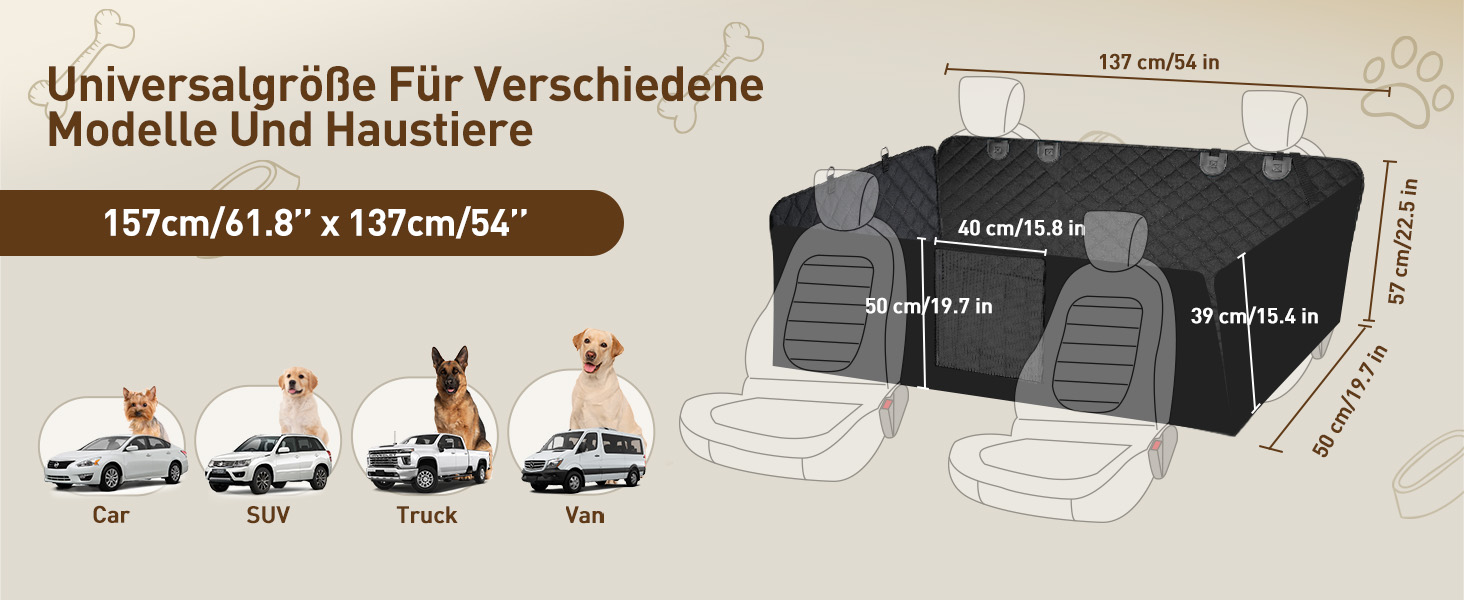 Накидка для собак у машину Gimars, 157x137 см, чорна, водовідштовхувальна, з віконцем