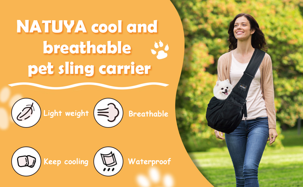 NATUYA Сумка-переноска для собак та котів, чорна, водовідштовхувальна, для прогулянок та подорожей