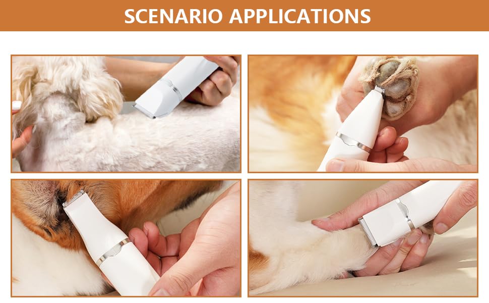 Набір для стрижки кігтів котів та собак Focenat 4 в 1: тихий триммер, електрична машинка для грумінгу тіла, очей та вух