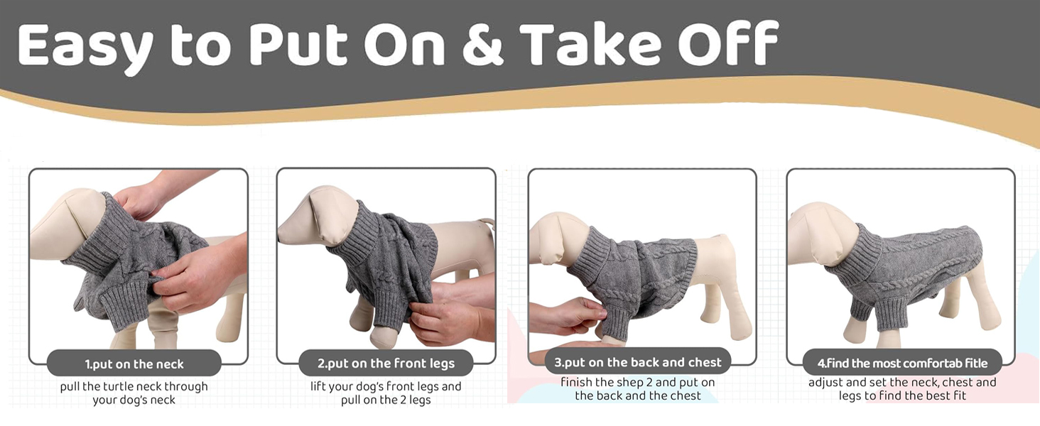 Пуловер для собак, теплий зимовий одяг з коміром-горловиною, м'який в'язаний пуловер для маленьких, середніх та великих собак (Сріблясто-сірий M)