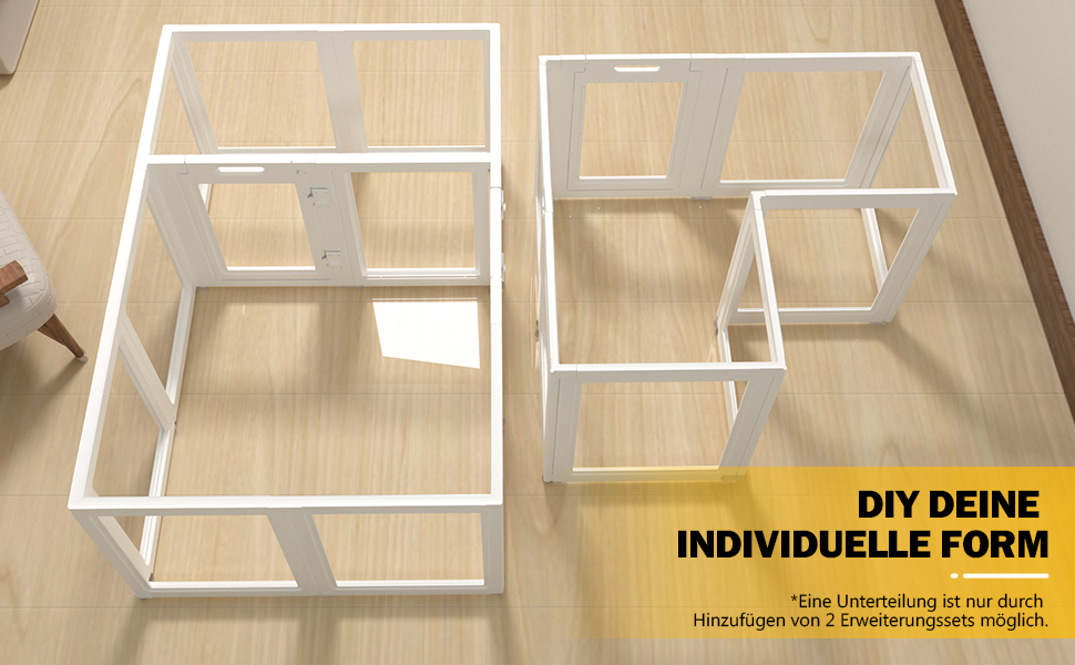 Акриловий вольєр для цуценят Klarer, ігровий майданчик для собак, котів, кроликів, легкий монтаж, вольєр для собак, переносний вольєр для малих та середніх собак (60 см, 8 шт.)