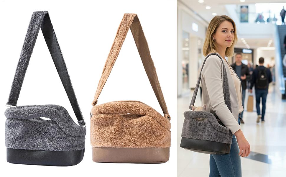 Водонепроникна переноска для дрібних тварин на зиму - для собак та котів середніх та дрібних порід, коричнева