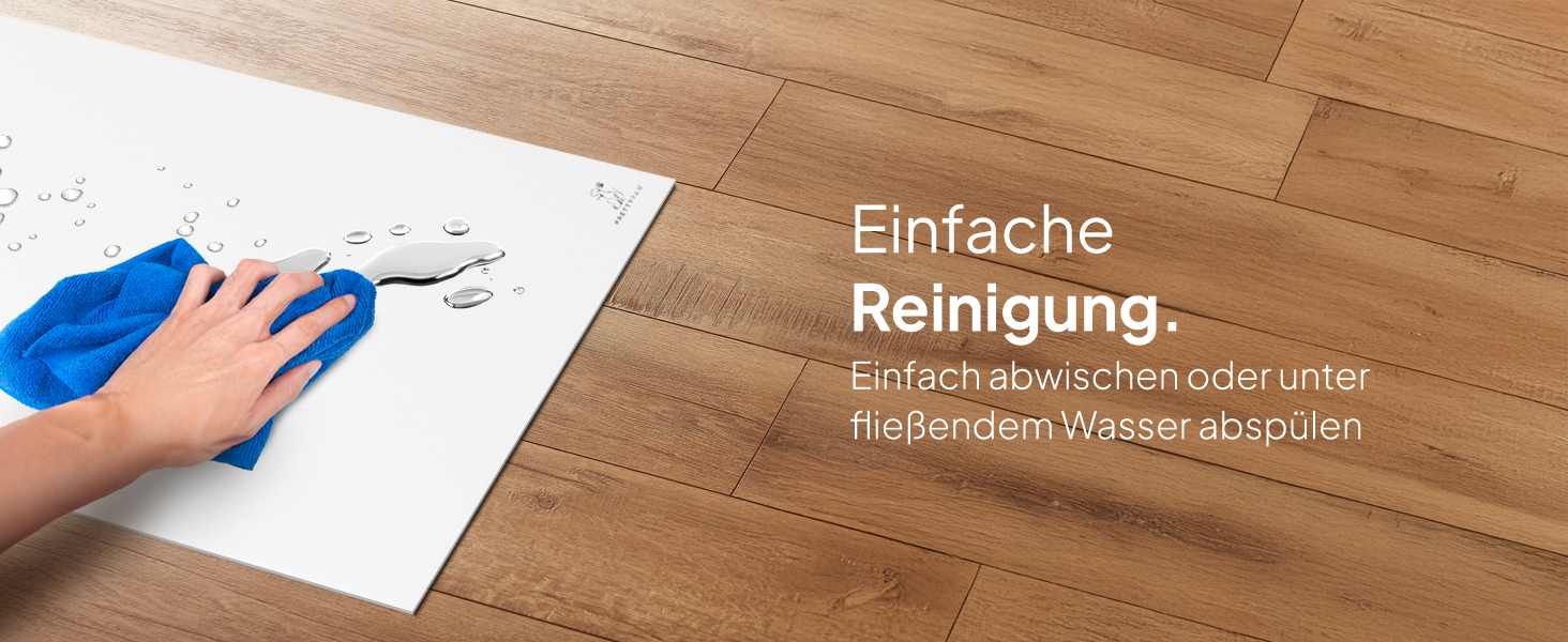 Підкладка під миску для кота Pretty PAW® 60x40 см - неслизька та водовідштовхувальна | Аксесуар для фонтанчика та миски Pretty Paw | Захист підлоги від бруду та води (Білий, Extra Wide)