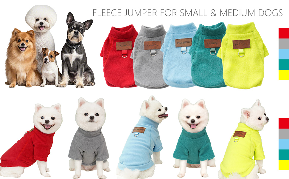 Пуловери для собак - 2/3 шт. з флісу, теплі, з високим коміром, для маленьких собак, кошенят, зимовий одяг для тварин (B-Сірий, фіолетовий, синій, XL)