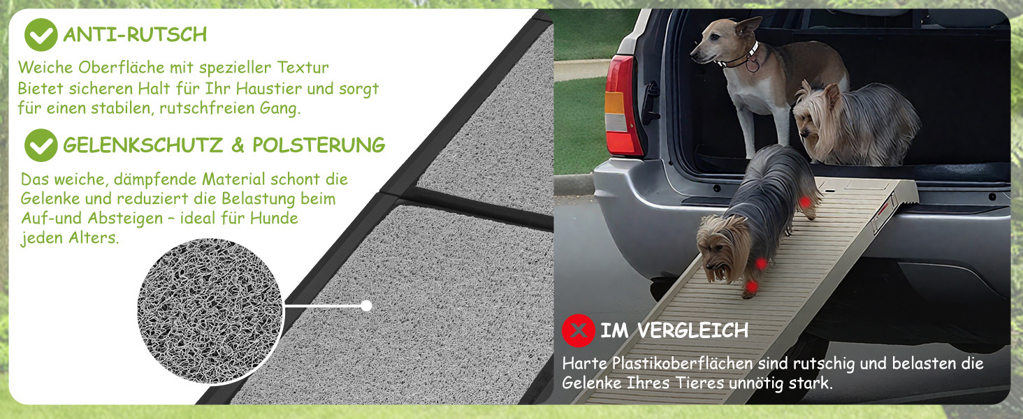 Рампа для собак, складана, 170x44 см – алюмінієва рампа з антиковзким покриттям, до 80 кг, для SUV, легкових авто, автодому