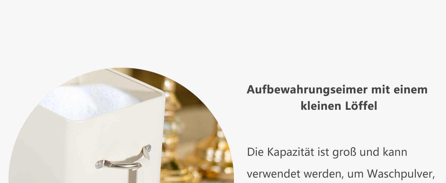 Кошик для порошку Theo&Cleo 6.5L, металева коробка для порошку, контейнер для корму для собак та котів, кавових зерен (матовий бежевий)