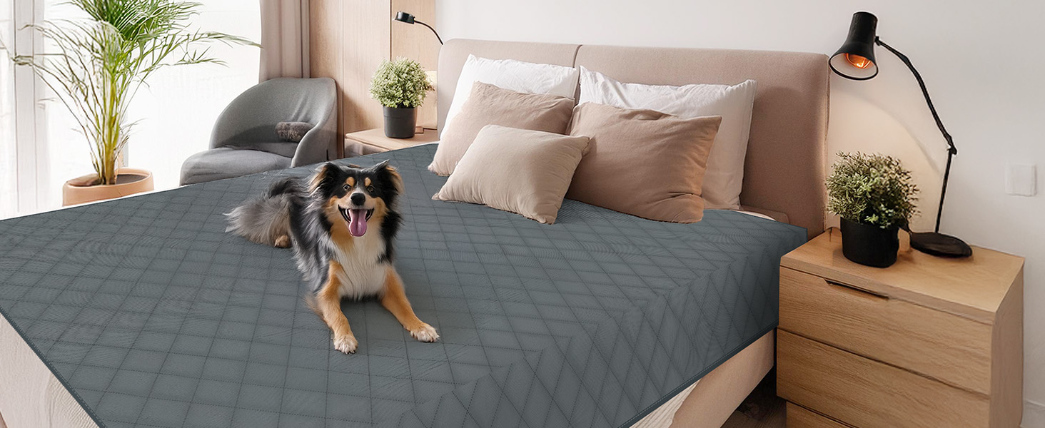 Водонепроникний коврик для собак Nobleza, захист дивану та ліжка, для подорожей, 178 x 76 см, сірий