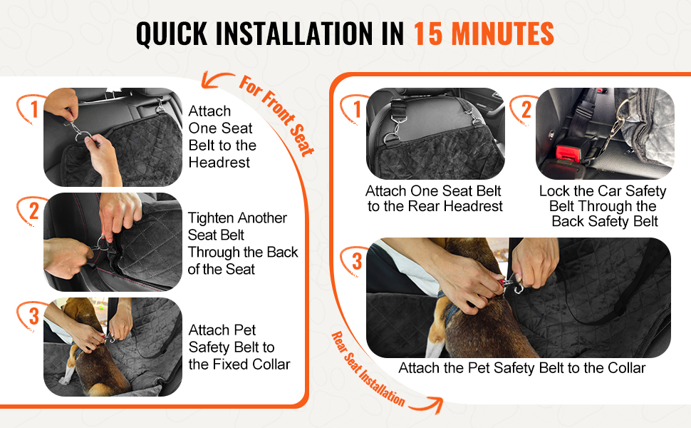 Автокрісло для собак VEVOR: підйомник для собак у машину з кишенькою для зберігання, страхувальний поводок, наповнювач з губки та PP-бавовни, автоліжко для собак маленьких та середніх порід до 18 кг