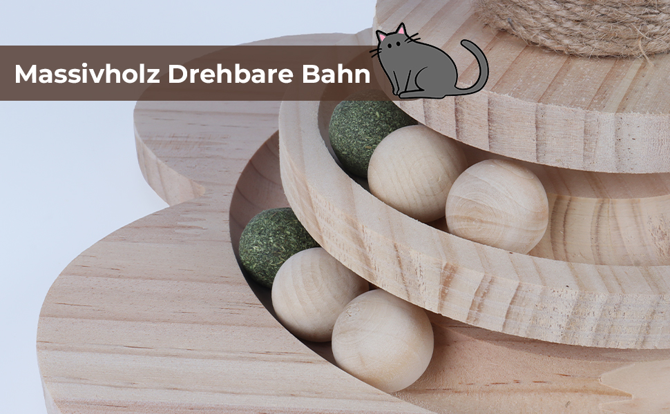 Іграшка для котів 4 в 1: когтеточка, інтерактивна іграшка з кульками, мотузка з сизалю, дерев'яна квітка