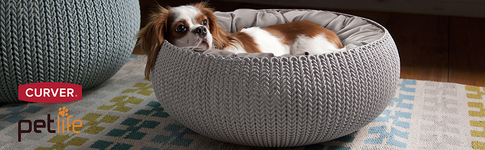 Лежанка для тварин Curver Liegeplatz, пластикова, світло-коричнева, 54 x 54 см