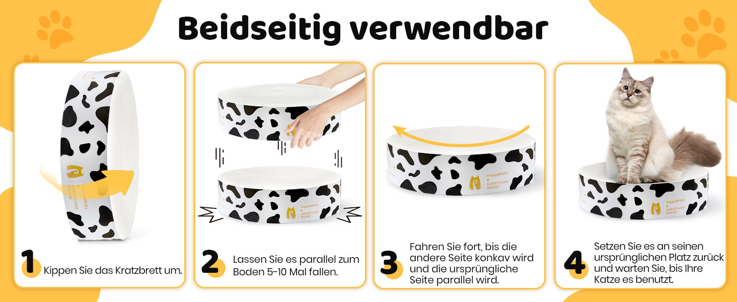 Кігтеточка Happy&Polly для котів: кругла, двостороння, з якісної картонної основи, 40x40x10 см