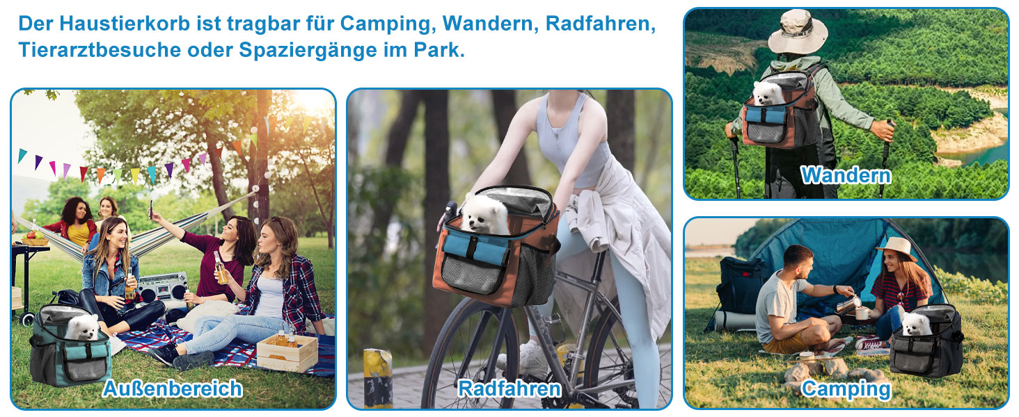 Велосипедний кошик для собак, сумка-переноска для тварин, кошик для собак на велосипед спереду (5 кг), дихаючий велосипедний кошик для собак спереду, складаний велосипедний кошик для собак спереду з адаптером для керма для їзди, кемпінгу (чорний)