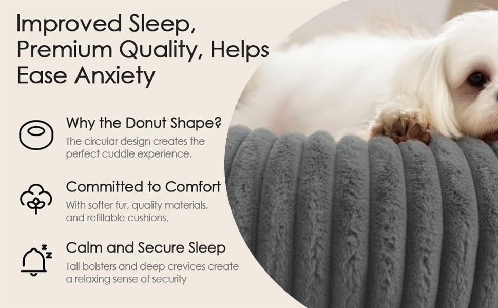 М'яке ліжко для домашніх тварин: ліжко для собак та котів, кругла форма, діаметр 50 см (сірий)