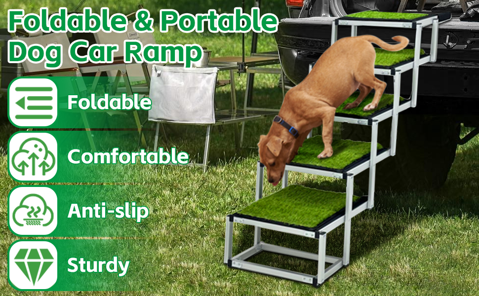 Східці для собак Hunderampe, легкі алюмінієві сходи для великих собак, з антиковзким покриттям, підходять для SUV, Jeep та вантажівок, до 70 кг
