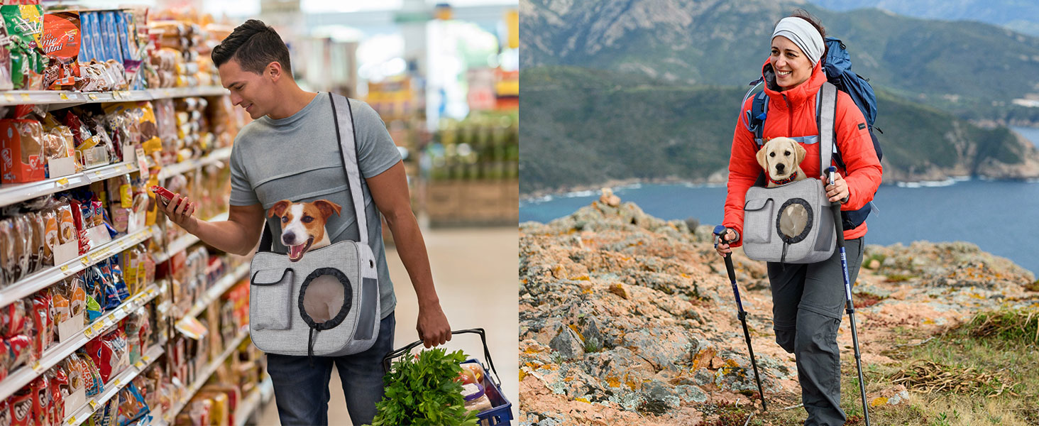 Сумка-переноска для собак та котів Ownpets, до 5.5 кг, з вентиляцією та регульованим ременем