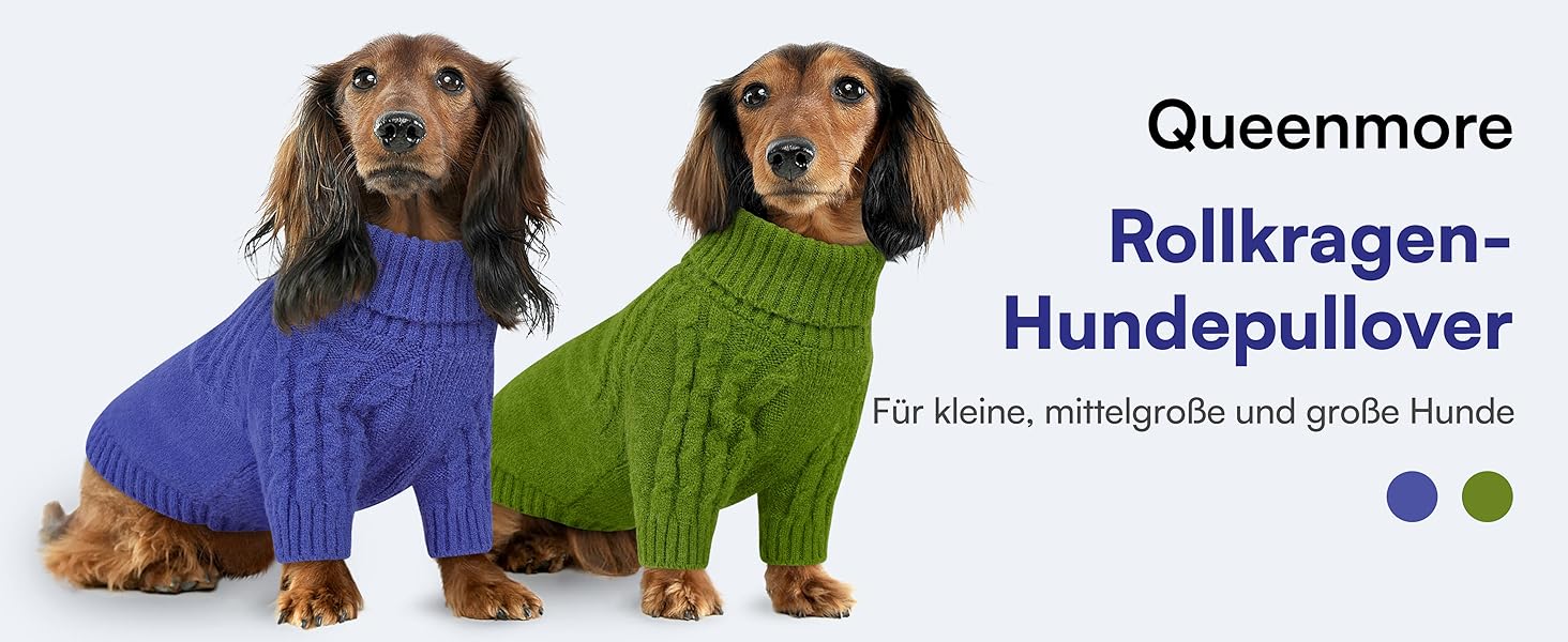 Теплий пуловер для собак Queenmore: Дакель, Французький бульдог, Бігль, Шнауцер (зелений, M)