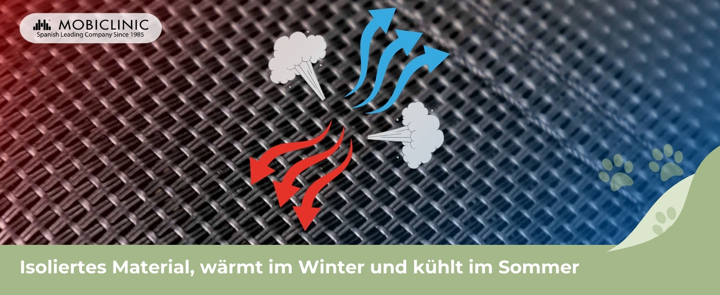 Mobiclinic® Cleo: Підвищене ліжко для собак, ізольоване, 122x71x21 см, чорне