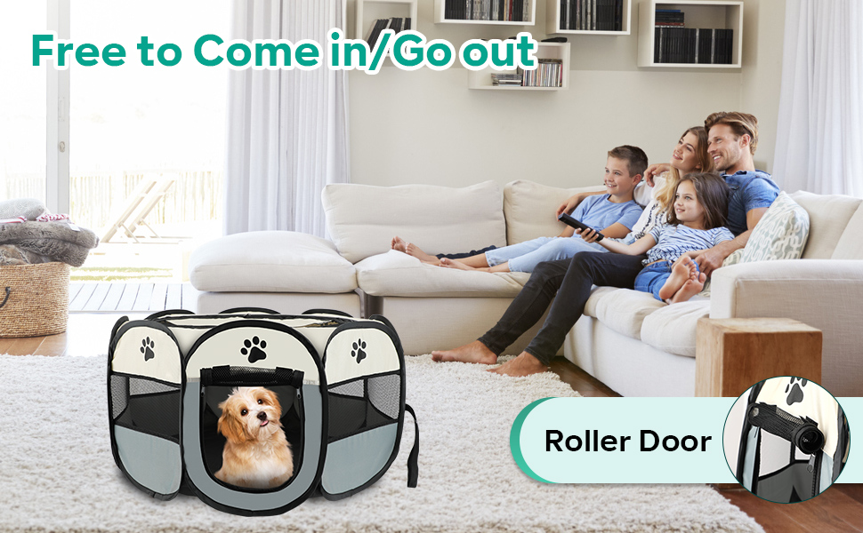 Клітка-забіг для цуценят SAN LIKE 73x73x43 см, портативна клітка для собак, котів, кроликів, для дому та вулиці